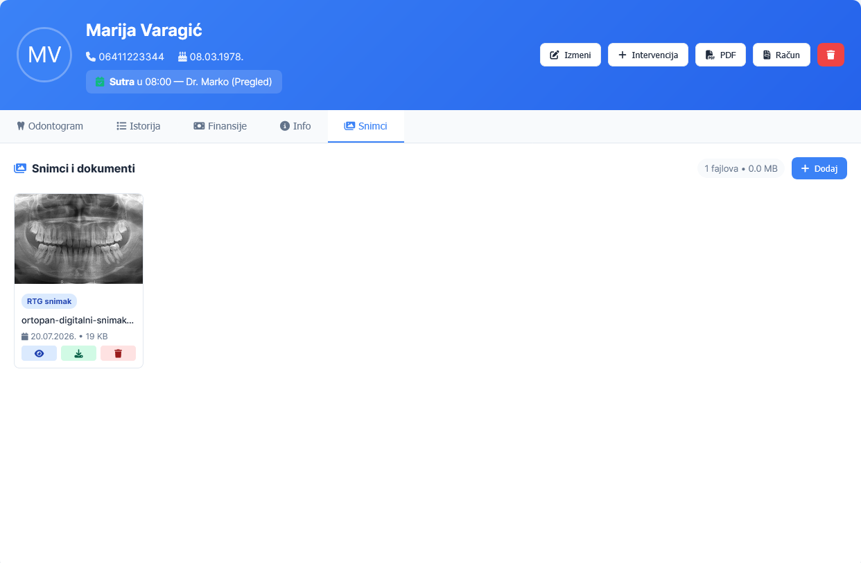 Snimci pacijenata